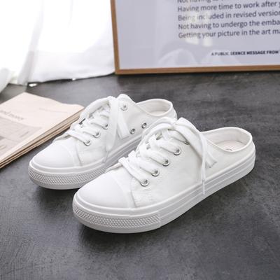 Men Women Casual Vulcanize Shoes Slippers Flat Fashion Lace Up Summer Spring Canvas Sneakers Male Non -Slip Solid Breathable