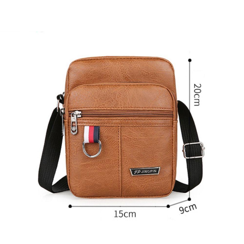 Leder Herren Sling Bag Messenger Schulter Crossbody Taschen Große Kapazität Handtaschen Multifunktionale Herren Tasche Lässig