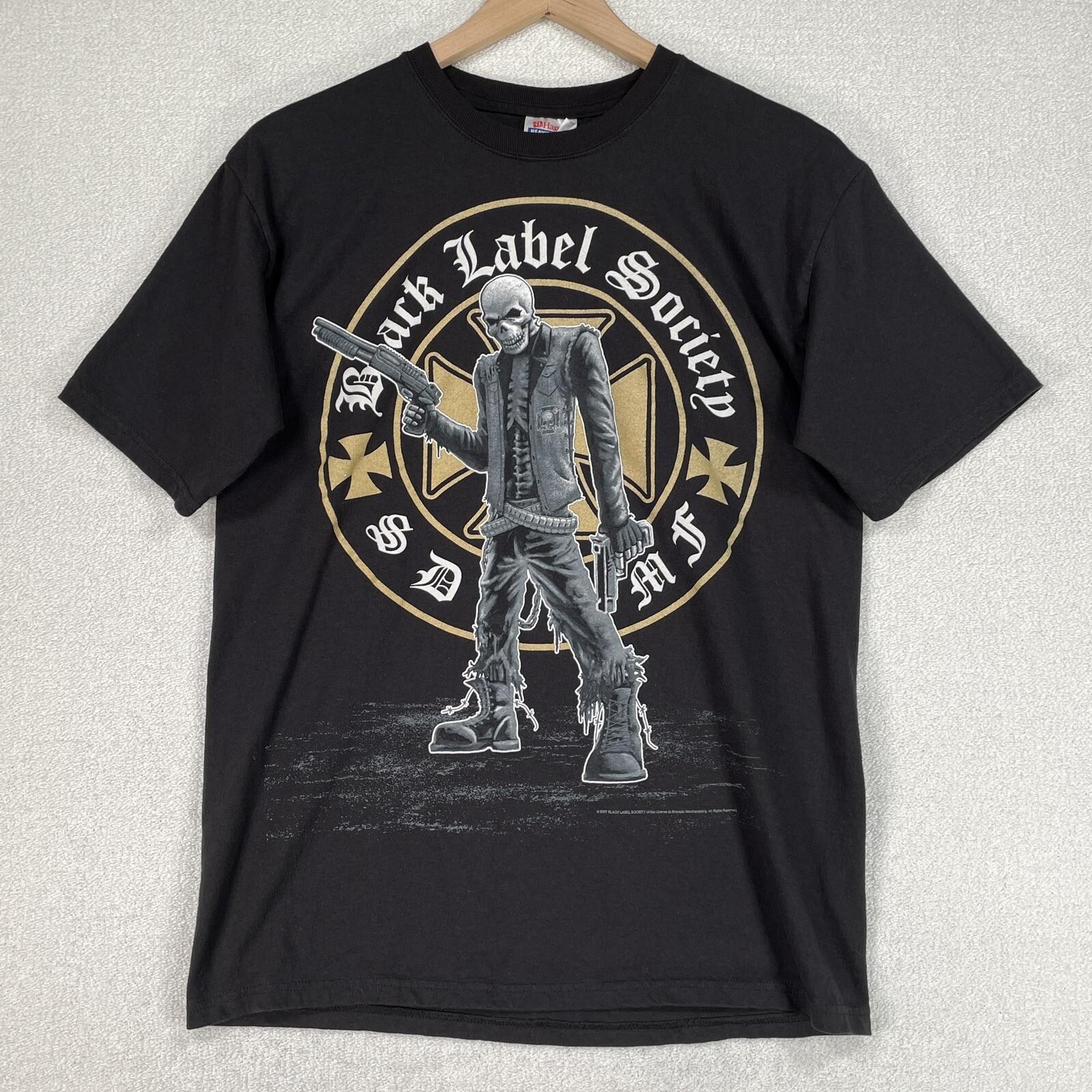 BLS Black Label Society Y2K Mens Medium Short Sleeve Black Graphic M