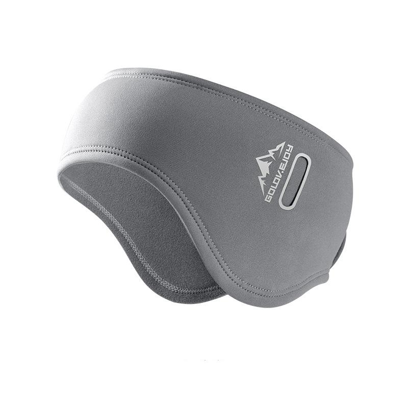 

Тепловые флисовые наушники для велоспорта с повязкой на голову и отверстием для очков для зимних видов спорта на мотоцикле, катания на лыжах серый