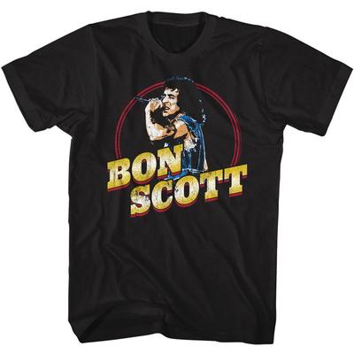 Bon Scott AC/DC Goldener Name Schwarz Erwachsenen T-Shirt