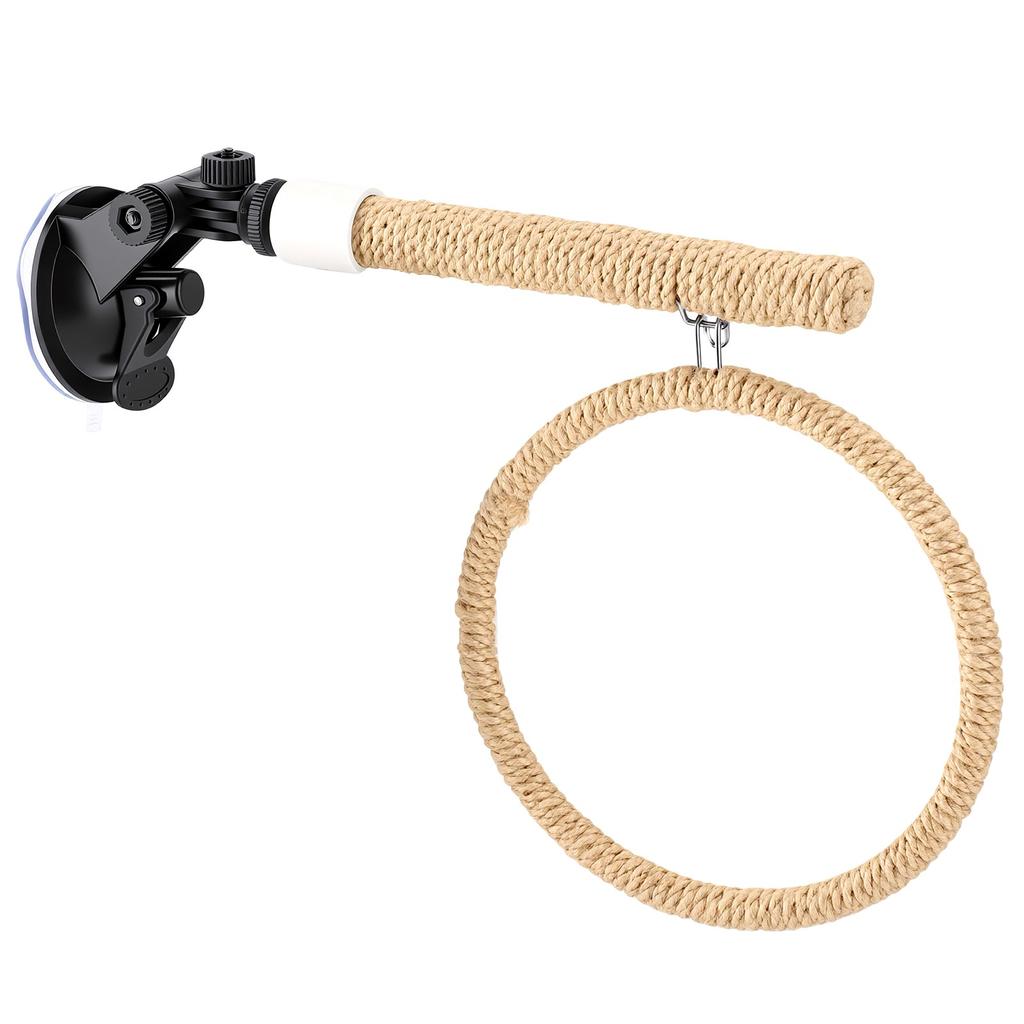 Bird Window Perch Suction Cup Shower Perch Stand with Swing for Small Medium Birds