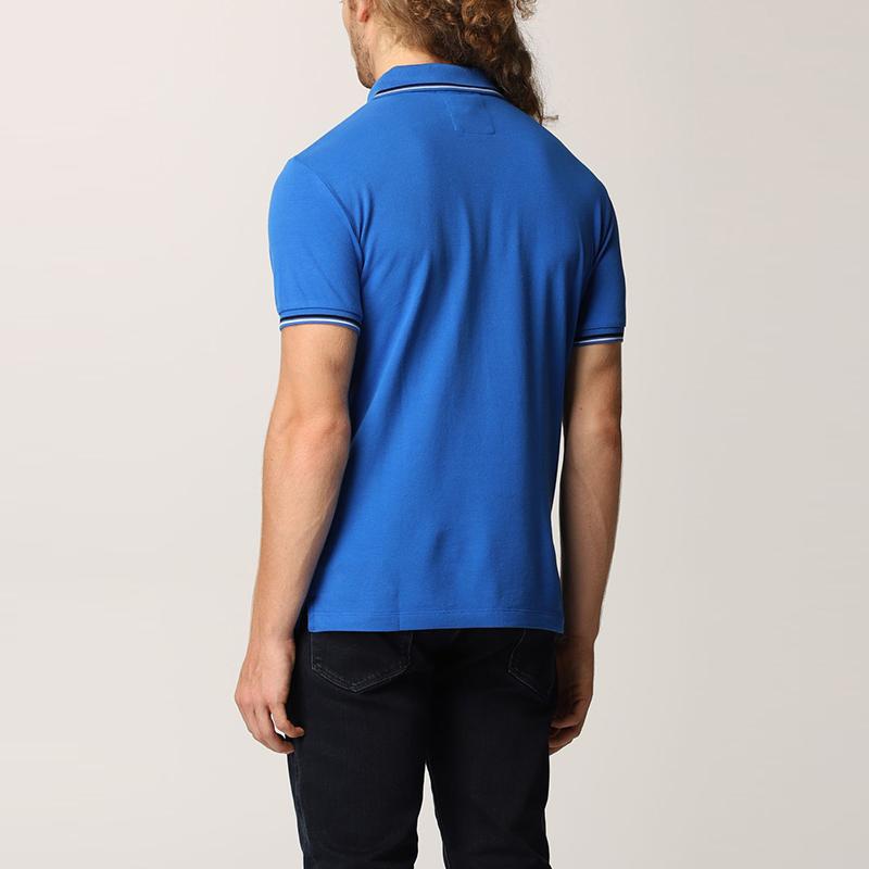 Emporio Armani Ss22 Eagle Logo Cotton Short Sleeve Polo Shirt Men Tops Nautical-Blue 8N1FB4-1JPTZ-0905