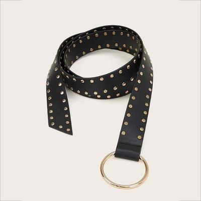 New Rivets, Rhinestone Round Buckles, Simple Knotted Belts, Fashionable and Versatile Women's Belts