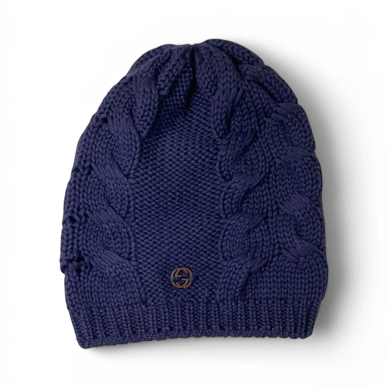 Used GUCCI Gucci / Knit hat interlocking 100% wool SIZE: L