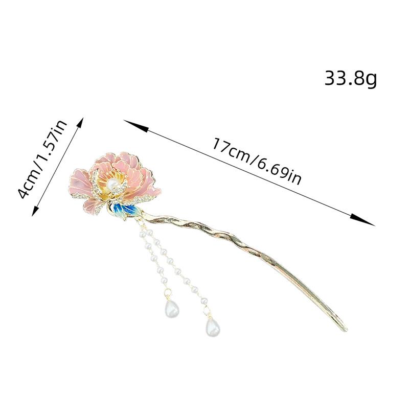 Tassel Hanfu Hair Chopsticks Headpieces U Shape Pearl Flower Hair Fork Hairpin Hair Accessories Chinese Style Hair Stick Party