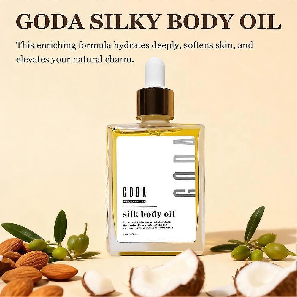 2x GODA Silk Body Oil,Goda Perfume Oil, Bath&Shower Oil Smooth Hydrated Skin-50ml