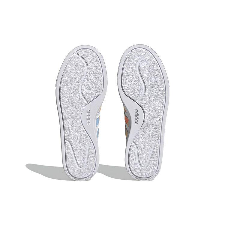 Adidas Neo Court Platform Casual Slip Resistant Durable Low Top Skate Shoes Women Sneakers White Blue Orange H06298