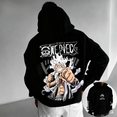 Anime One Piece Gear 5 Nika Luffy Hoodie Unisex Harajuku Hip Hop Punk Oversized Hoodie Loose Cozy and Versatile