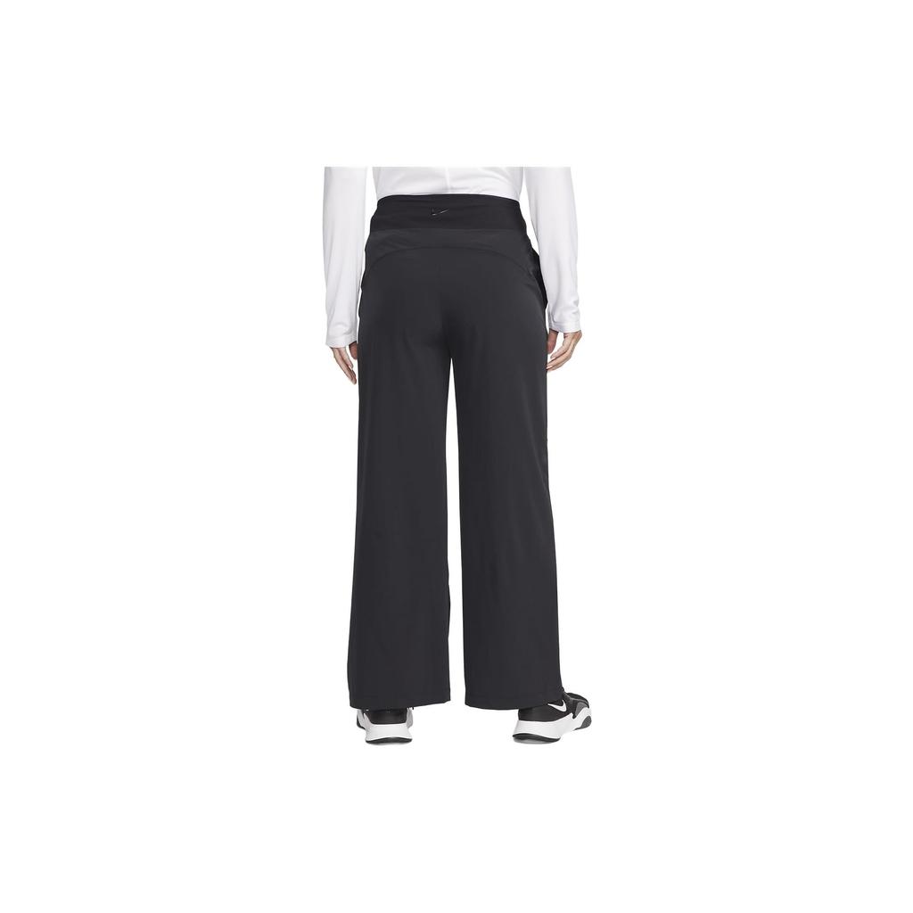 Nike Dri Fit Casual Pants Women's Black Moderate Wide Leg Pants FB5028-010
