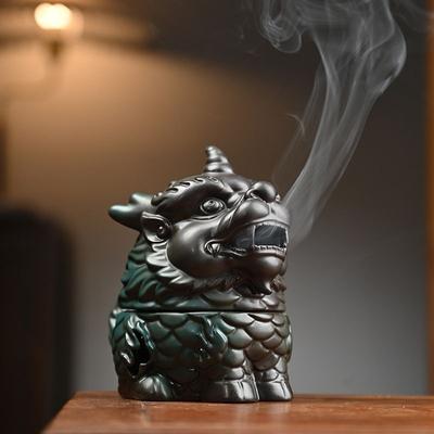 Fortune Unicorn Incense Burner Ceramic Disk Incense Burner Tea Table Zen Ornament Home Decoration