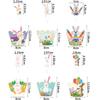 6/12pack Cartoon Easter Bunny Cupcake Wrappers Rabbit Egg Cake Topper for Easter Spring Party birthday Decor Dessert Supplies