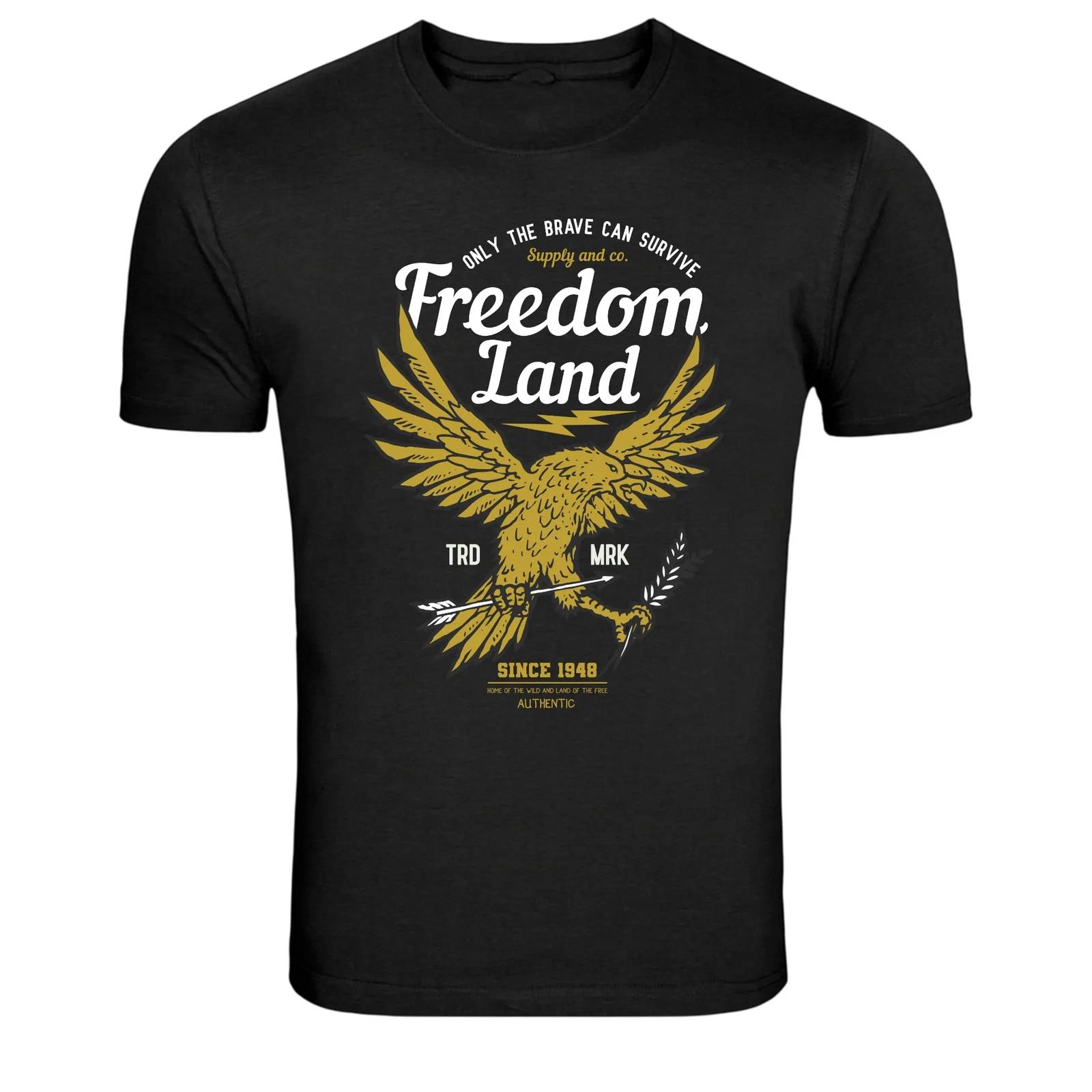 Freedom Land Eagle Patriotic Vintage USA T-Shirt S