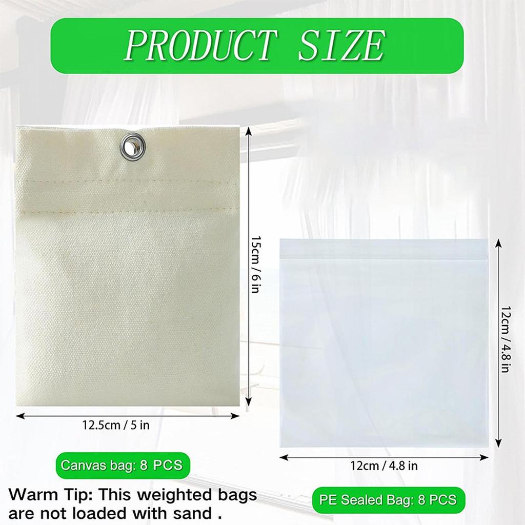 8Pcs Outdoor Curtain Weights Sandbags Professional Easy to Use Reusable Heavy Duty with