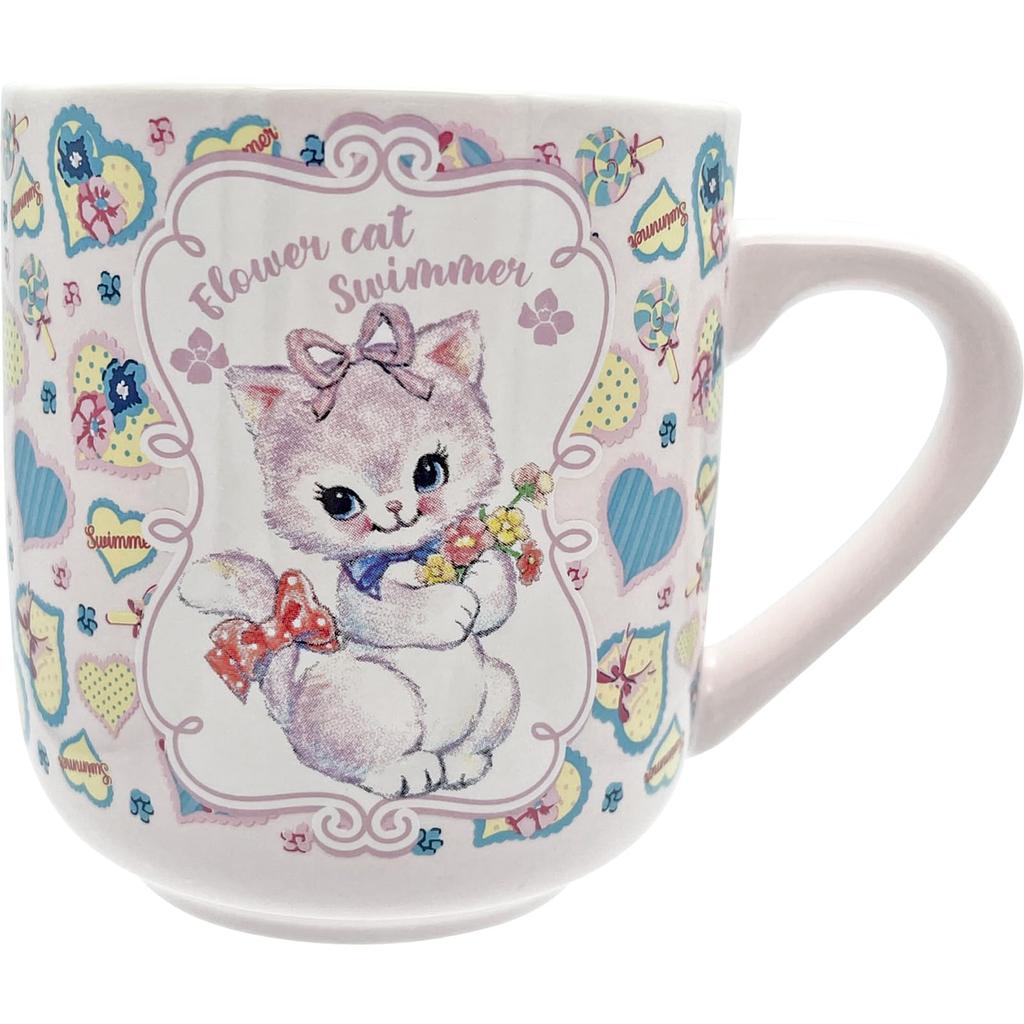 Cammy Print Pencil 11 X 9 300 Made In "Swimmer" Mug, All-Over Art, Pink, Approx. Cm, Ml, Japan, SAN4904-3
