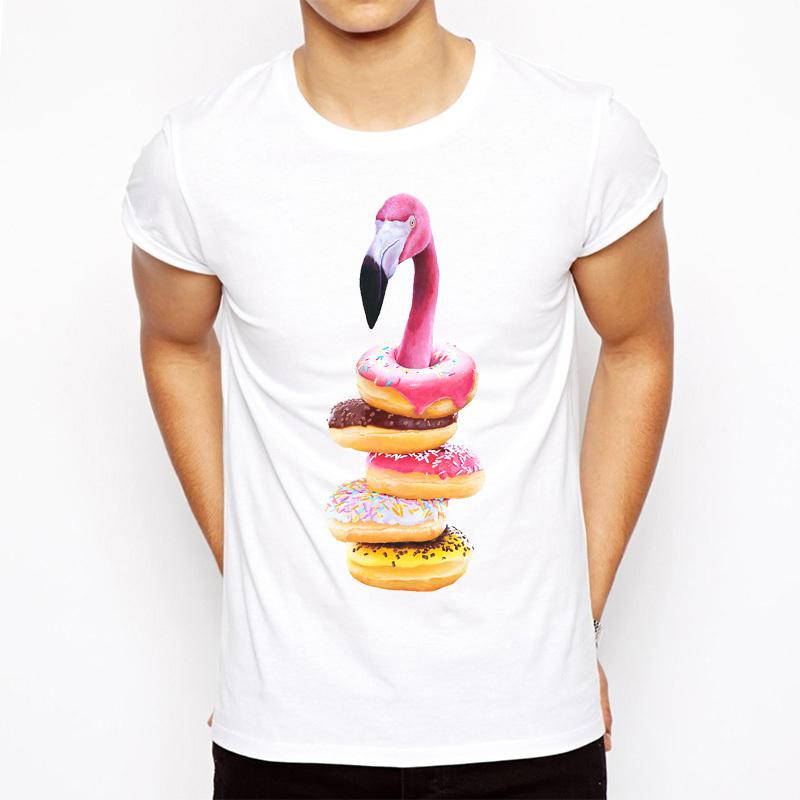 

A Famished Flamingo printed men T-shirt Fashion cool T shirt for men Top Quality White funny men s t shirt casual short sleeve 4XL