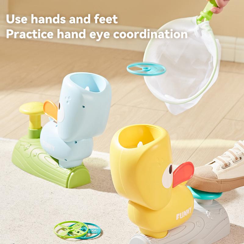 Non-Toxic Air Launcher Toy Outdoor Soaring Flying Disc Flying Saucer Foot Launcher Kids Jump Sport Games Children Toys For Kids Children Gifts