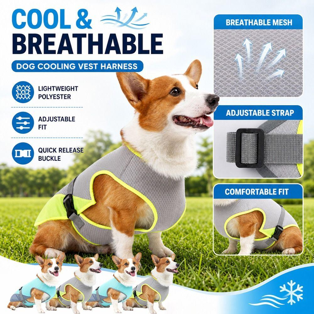 New Breathable Dog Cooling Vest Lightweight Adjustable Dog Cooling Jacket Pet Cooling Vest Summer Walks