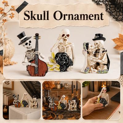 Funny Skeleton Resin Figurine Halloween Decoration for House Party Supplies