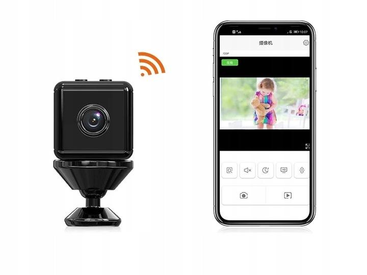 Mini Kamera Szpiegowska Smart Detekcja Ukryta Kamerka Mała Wifi 4K +Uchwyt