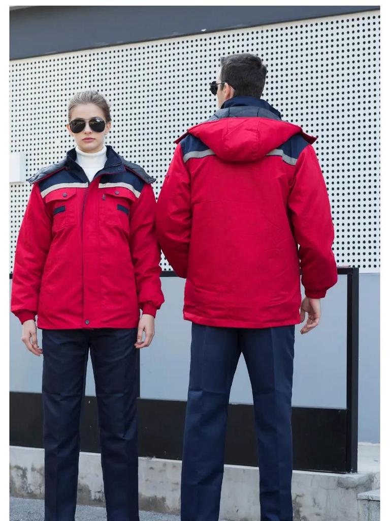 Winter Insulated Wear-Resistant Workwear Suit: Warm Cotton Coat for Outdoor, Gas Station, Toll Station, Shipyard Work