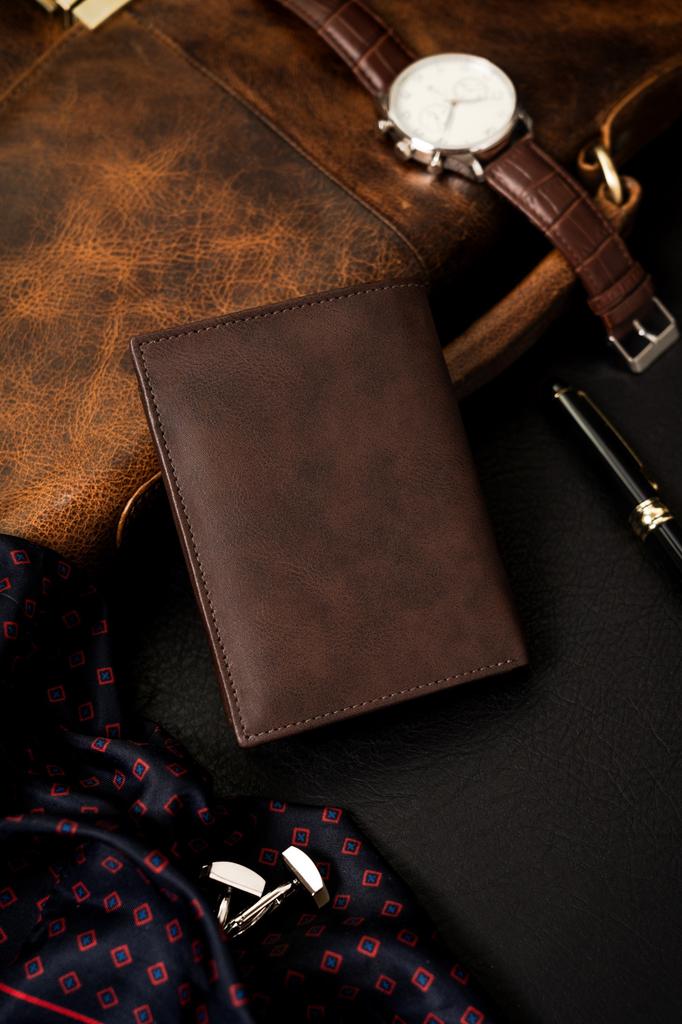 PU belt + wallet set R-N004-120-PU04 Brown