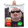 John Pork Is Calling Bedding Throws Warm Graphic Blanket  For Couch Chair Plane Travel Flannel Bedspread Bed Cover
