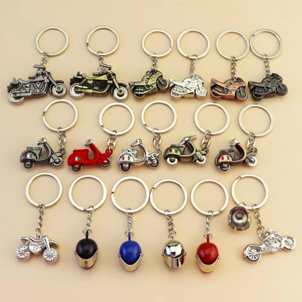 Creative Moto 3D Simulation Keyring Pendant Motorcycle Hobby Metal Stainless Steel Keychain Backpack Pendant Key Ring Chain Gift