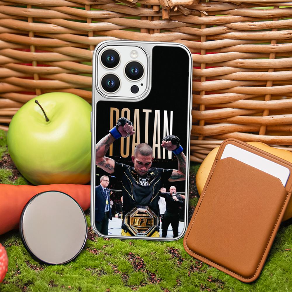 

Powerful fighter PeRera poster pattern Phone Case for iPhone 16 15 14 13 12 11 Pro Max Sheepskin Silver-edged protective case iPhone 13