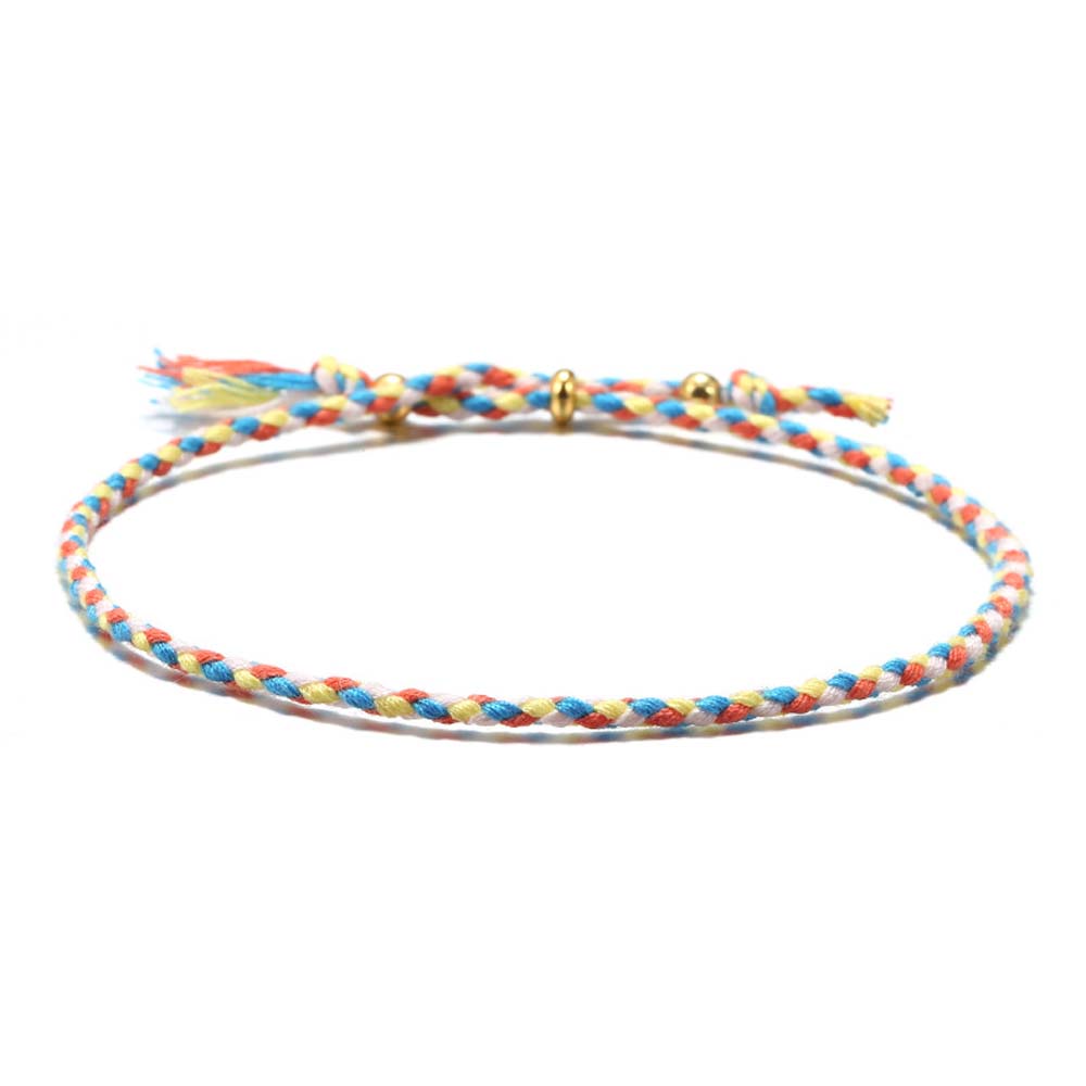 Women Copper Bead Girls Gift Fashion Accessories Polyester Thread Braid Hand Rope Woven Bracelet