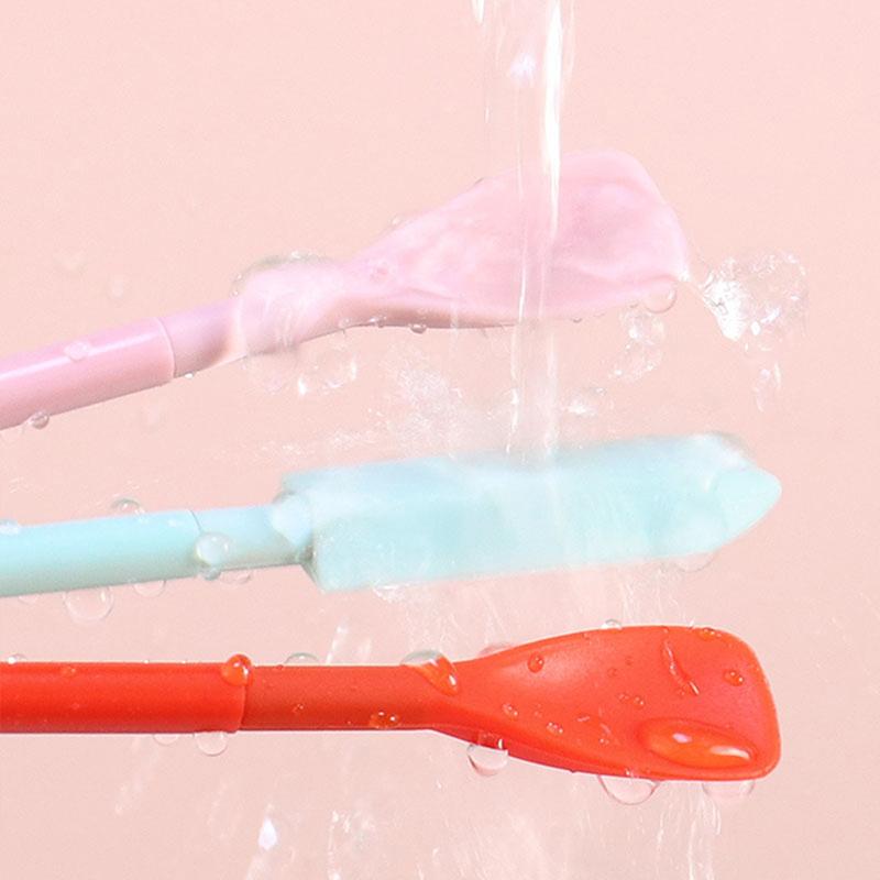 Silikon Mini Spatula Kavanoz Kazıyıcı Kepçe Ucu Uzun Çift Başlı Kozmetik Kaşığı