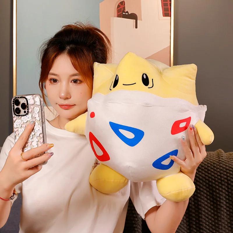 Non-Toxic Big Size Soft Stuffed Togepi Plush Toy Japanese Style Pokemon Plushies Throw Pillow Back Cushion For Sofa Bed Home Decor Gifts