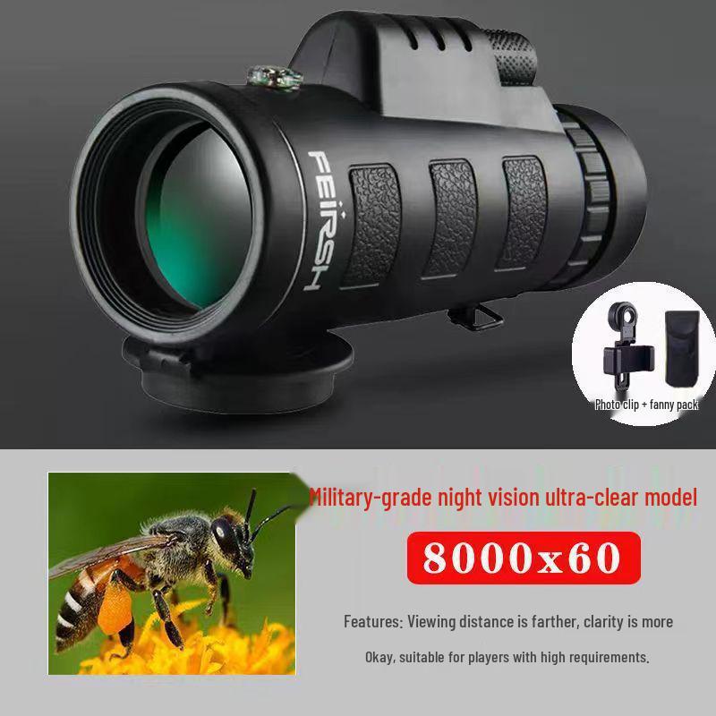 High-Magnification HD Night Vision Monocular for Stargazing & Moon Photography – Dual-Use Day/Night with Mobile Phone Integration for Adults