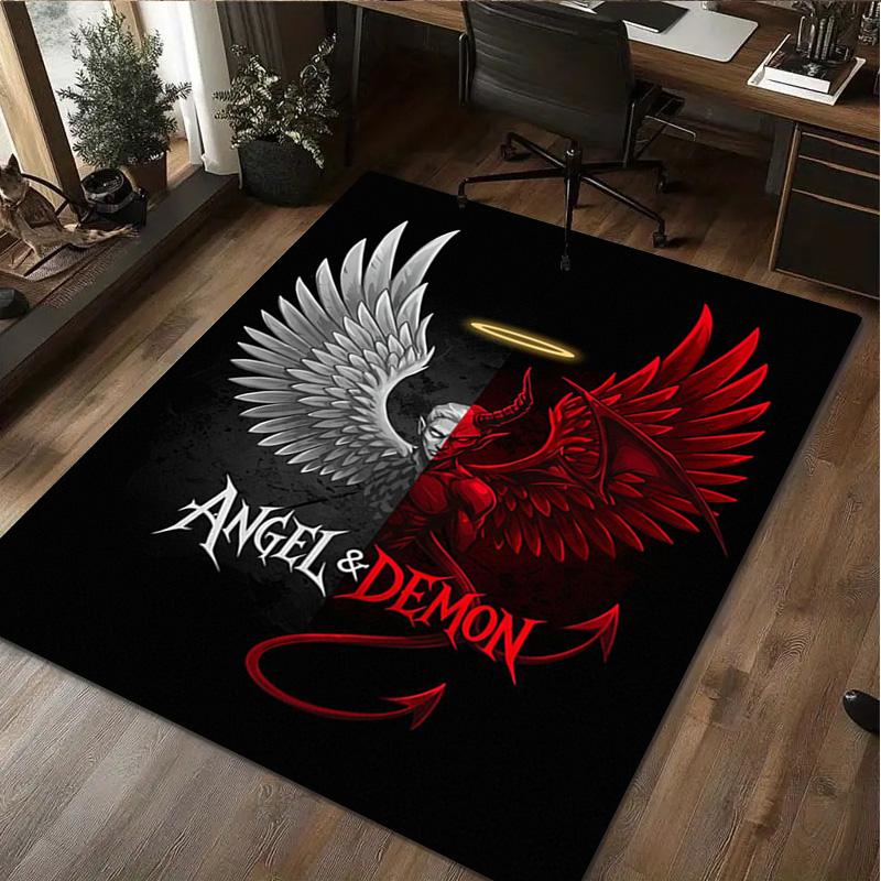 Angel and Demon Rug - Home carpet Office Decorative Carpet For Living Room Bedroom Door Mat Floor Rug Computer Chair Area Rug