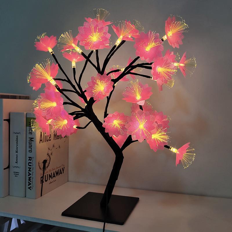 LED Maple Leaf Tree Lamp with Voice Remote - Creative USB Night Light for Room Decor & Gifts