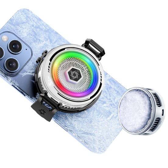 Phone Cooling Fan for Gaming Live Streaming Magnetic Cellphone Radiator with RGB Lights Universal Mobile Phone Cooling Fan for Phone Tablets