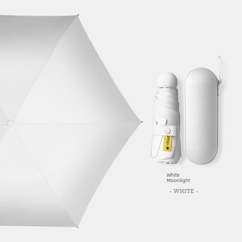 Capsule Sun Umbrella, Uv Protection, Sunshade, Dual-Use for Sun and Rain, Compact, Portable, Pocket-Sized, Mini for Women, 50% Off Fold