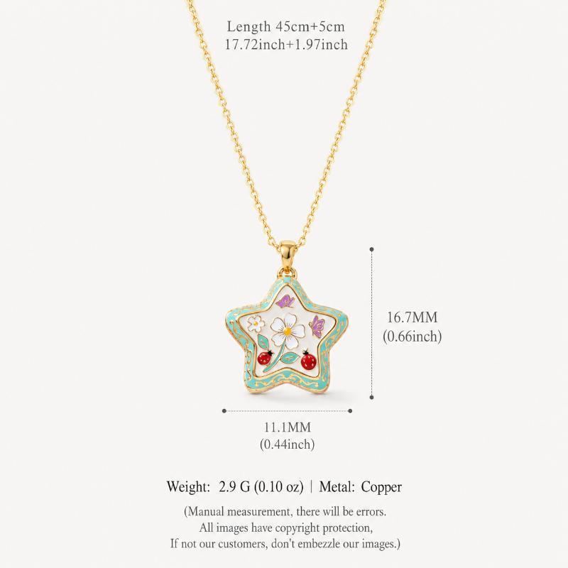 Funny Star Opening Closing Phase Box Jewelry Pendant Necklace For Women'S Pentagram Heart Cute Interesting Design Gift Necklace