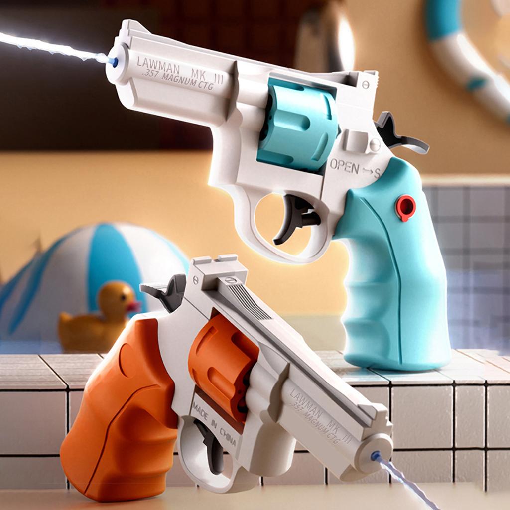 Revolver Water Gun Toys Summer Outdoor Beach Pool Toy Role-Playing Sheriff Pistol Kids Birthday Party Gift