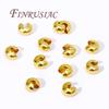14K Gold Plated Brass Round Covers Crimp End Beads,Stopper Spacer Beads For Bracelets Accessories,DIY Jewelry Making Supplies