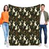 Whimsical Wild Rabbit & Floral Blanket - Ultra Soft Cozy Fleece Throw for Bed Sofa, Unique Home Decor, Easter & Nature Lover Gif