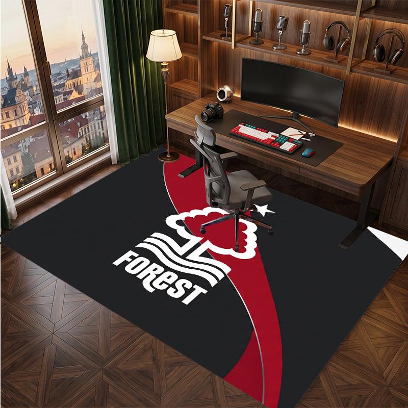 Nottingham Forest Football Print Crystal Velvet Rug, Comfortable Water Absorbent Non Slip Indoor Floor Carpet