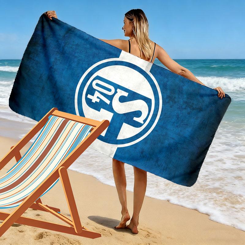Asciugamano da Spiaggia Stampato FC Schalke 04, Asciugamano Grande Morbido ad Asciugatura Rapida per Spiaggia Campeggio Nuoto
