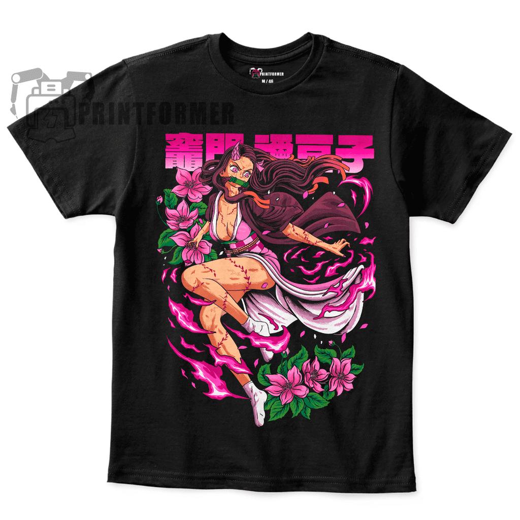 Nezuko T-Shirt Demon Slayer Kimetsu No Yaiba Anime Mitsuri Kanroji Tee All Size 100 Cotton