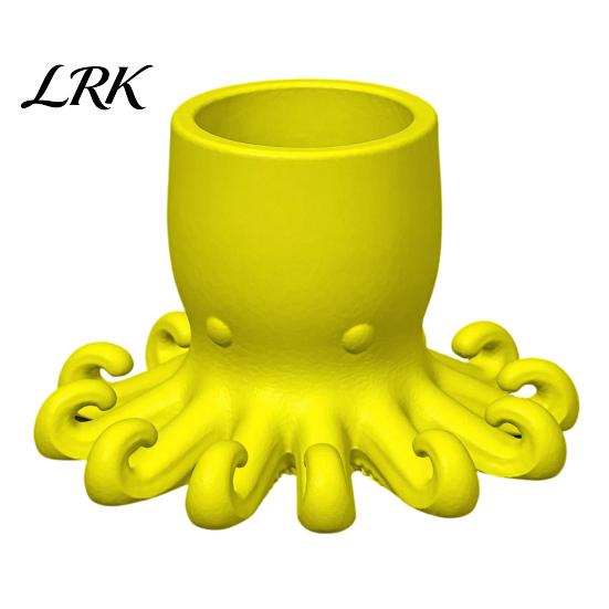 Octopus Pen Cup 3D Printed Holder, Shape Pencil Cup, Cute Stable Container Ocean Animal Desktop Organizer for Home Office Accessory Style Decor