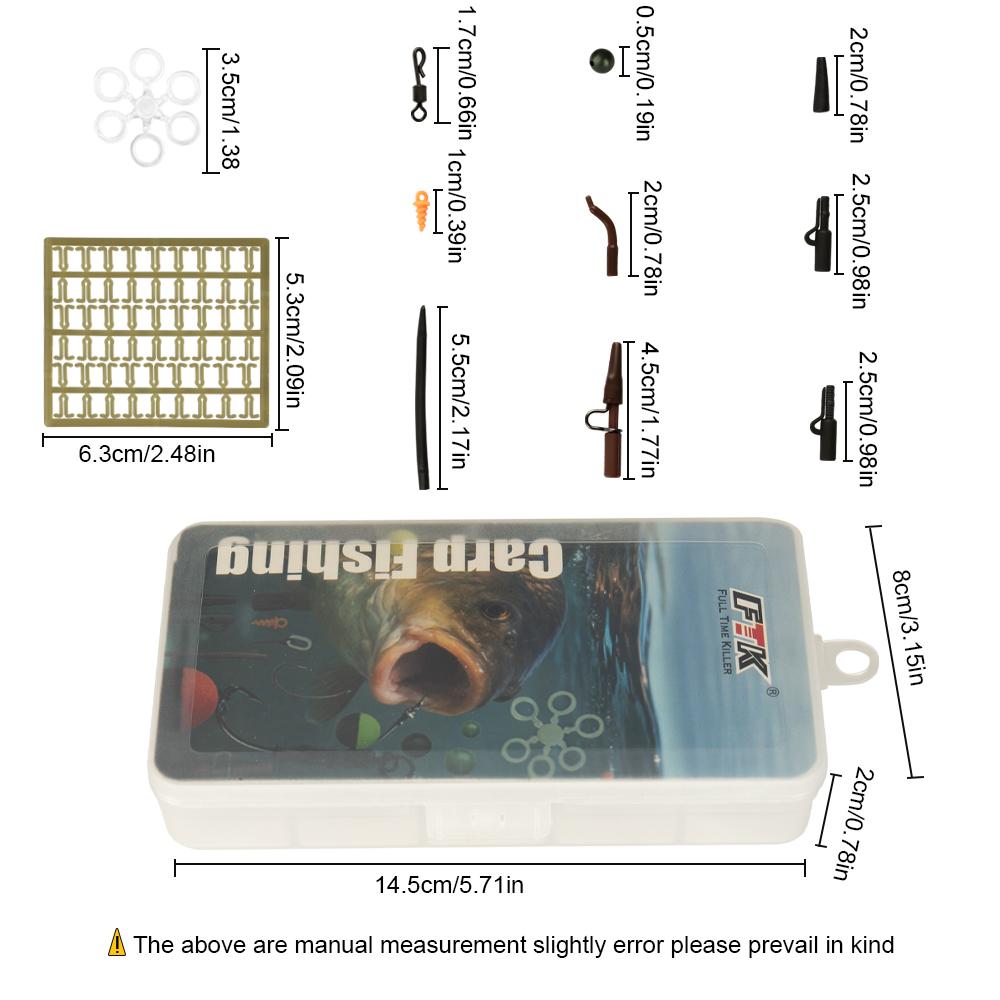 FTK 125pcs Carp Fishing Feeder Tool Set for Carp Fishing Binding Tools