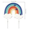 14pcs Blue Rainbow Cake Toppers With Orange White Balls For Dog Birthday Cake Decorations Baby Shower Party Supplies