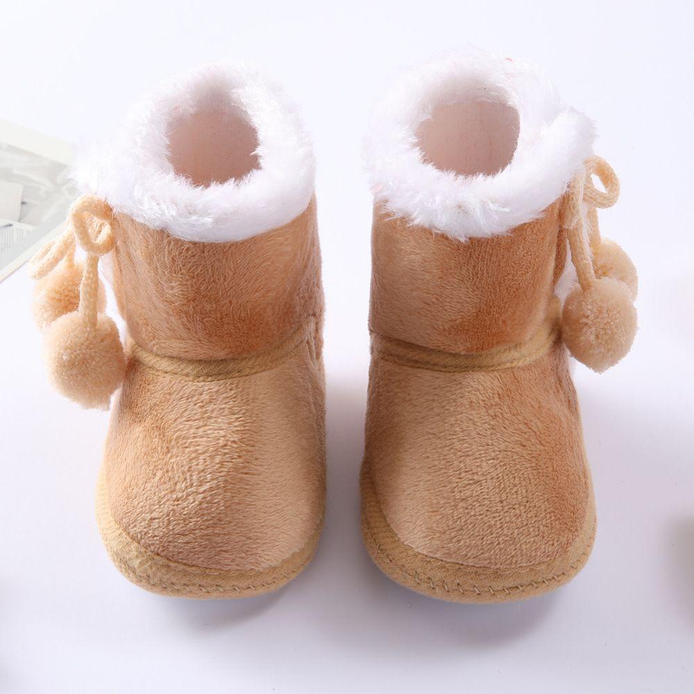 Slip On Anti Skid Bottom Down Shoes Flat Snow Boots Newborn Toddler Plush Fur Winter Warm Boots