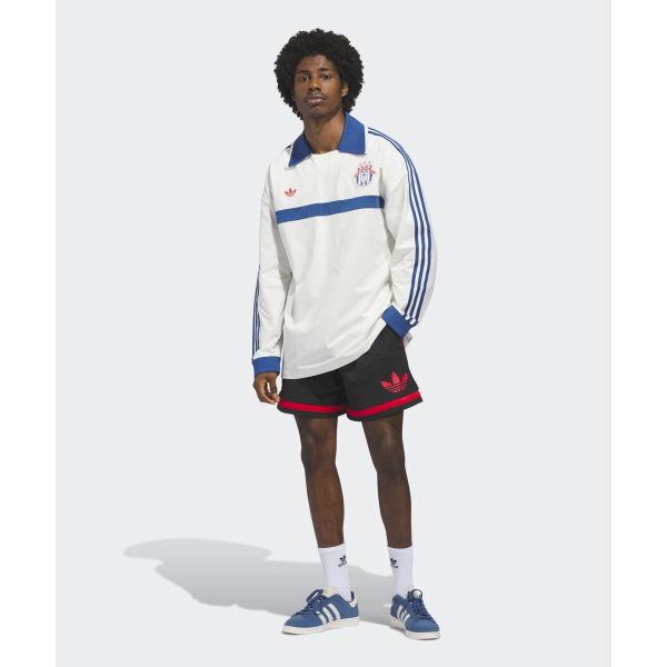 adidas Originals Basketball Court Stripe Loose Casual Long Sleeve Polo Shirt Unisex Tops KB7521