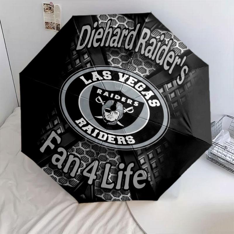 Raiders Pattern, Automatic Folding Umbrella, Portable and Foldable Design, 8 Ribs, a Christmas or Birthday Gift.